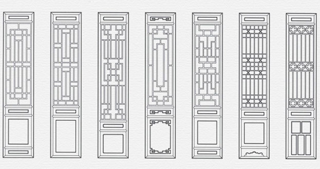 开阳常用中式仿古花窗图案隔断设计图